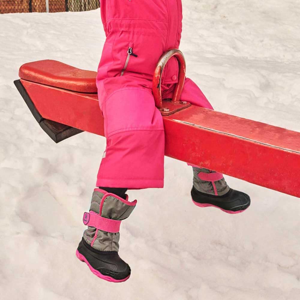 Kids Snowbug 5 Winter Snow Boot Waterproof Nylon Adjustable Strap Vegan Friendly Warm Insulated