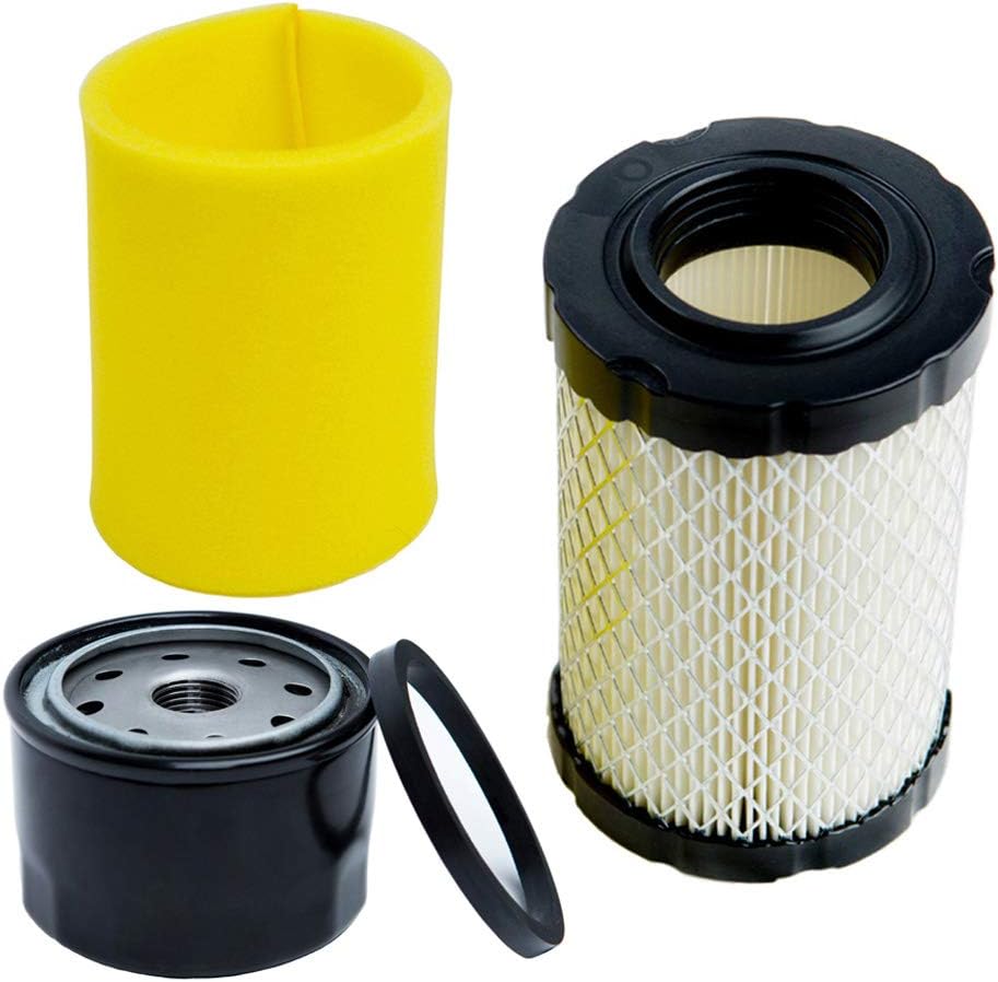 796031 Air Filter with 696854 Oil Filter, Compatible with Husqvarna YTH22V46, John Deere D100 D110 D125 D130, 591334