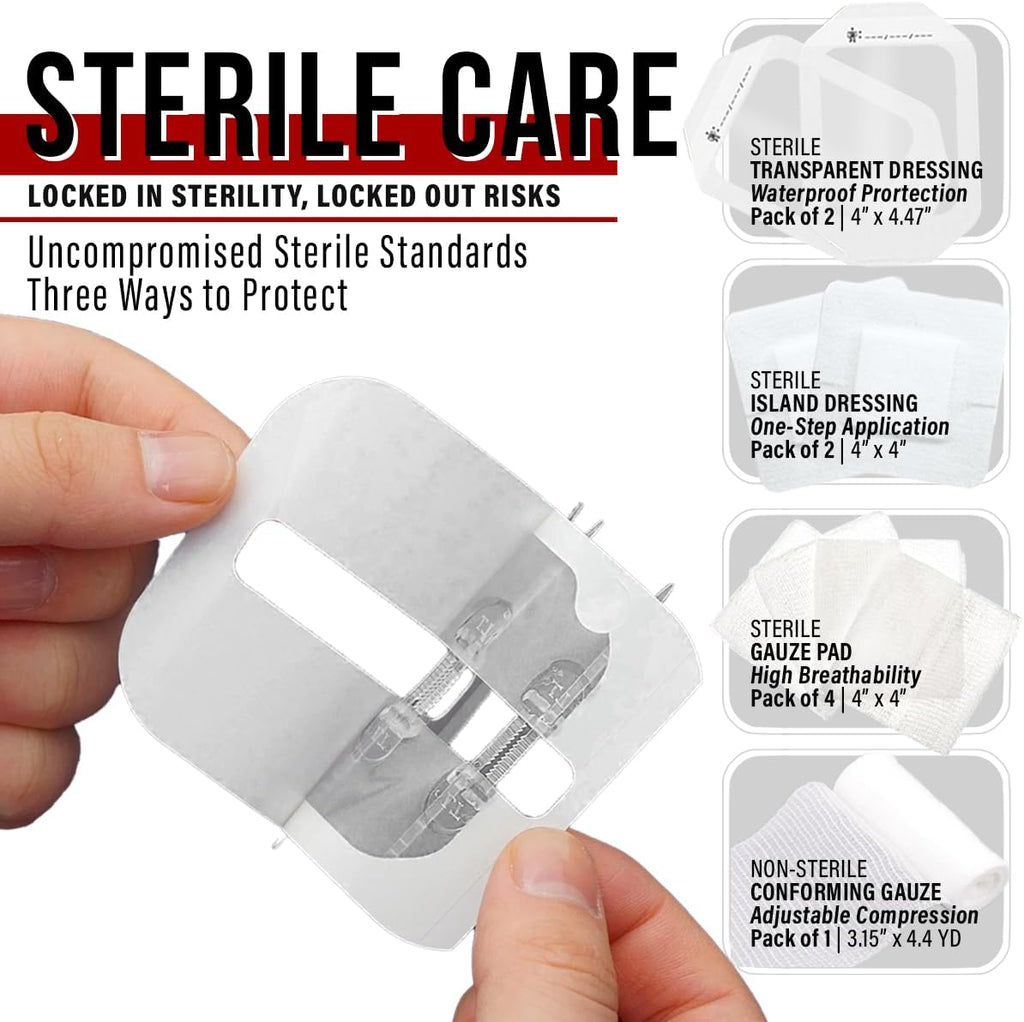 Wound Closure Kit | Surgical Zip-Stitch Devices for Cut & Laceration | Sterile, Suture-Free, Stitch-Less Adhesive