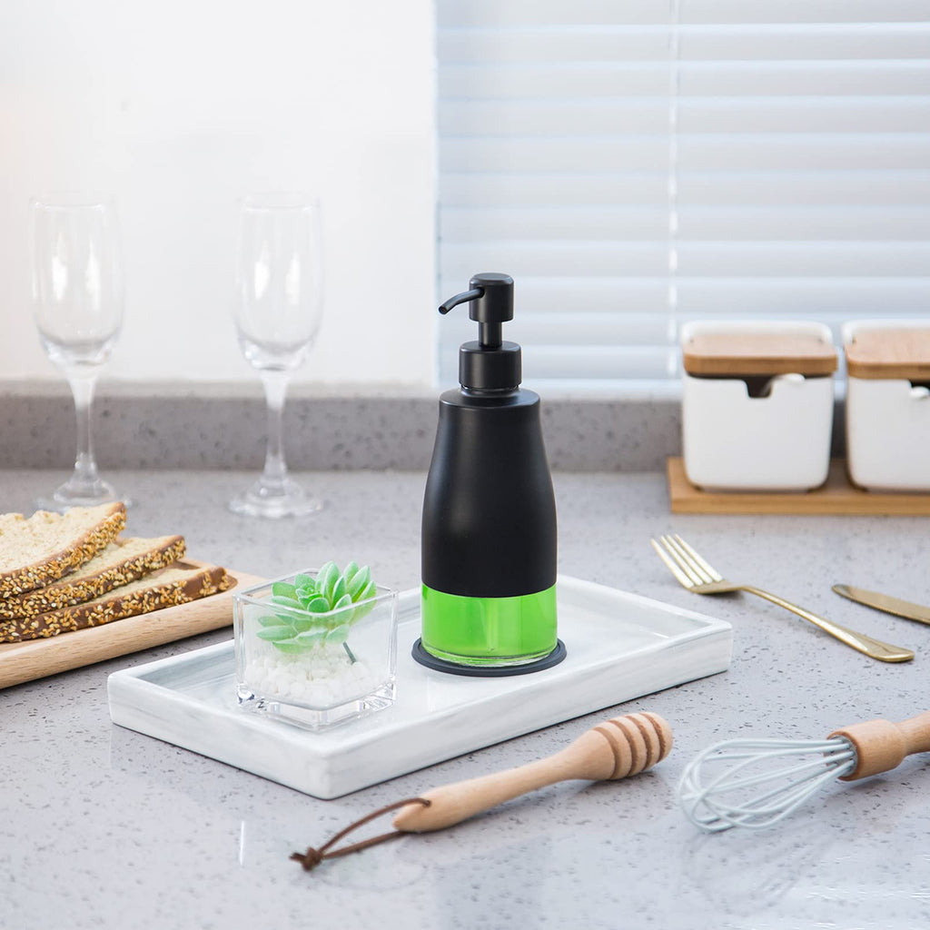 Black Soap Dispenser with Coaster and Stickers - 11 OZ / 320 ML