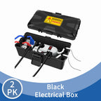 Black [2 Pack] Outdoor Electrical Box Waterproof, Medium Weatherproof