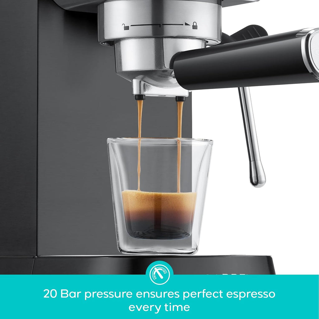 CM5418 Espresso Machine, Espresso Coffee Maker with Steam Wand | Stainless Steel, 20-Bar Pump, Built-in Pressure