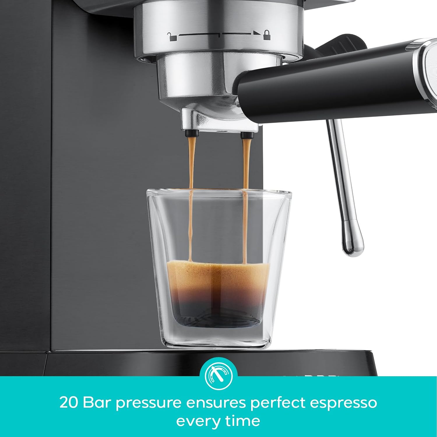 CM5418 Espresso Machine, Espresso Coffee Maker with Steam Wand | Stainless Steel, 20-Bar Pump, Built-in Pressure