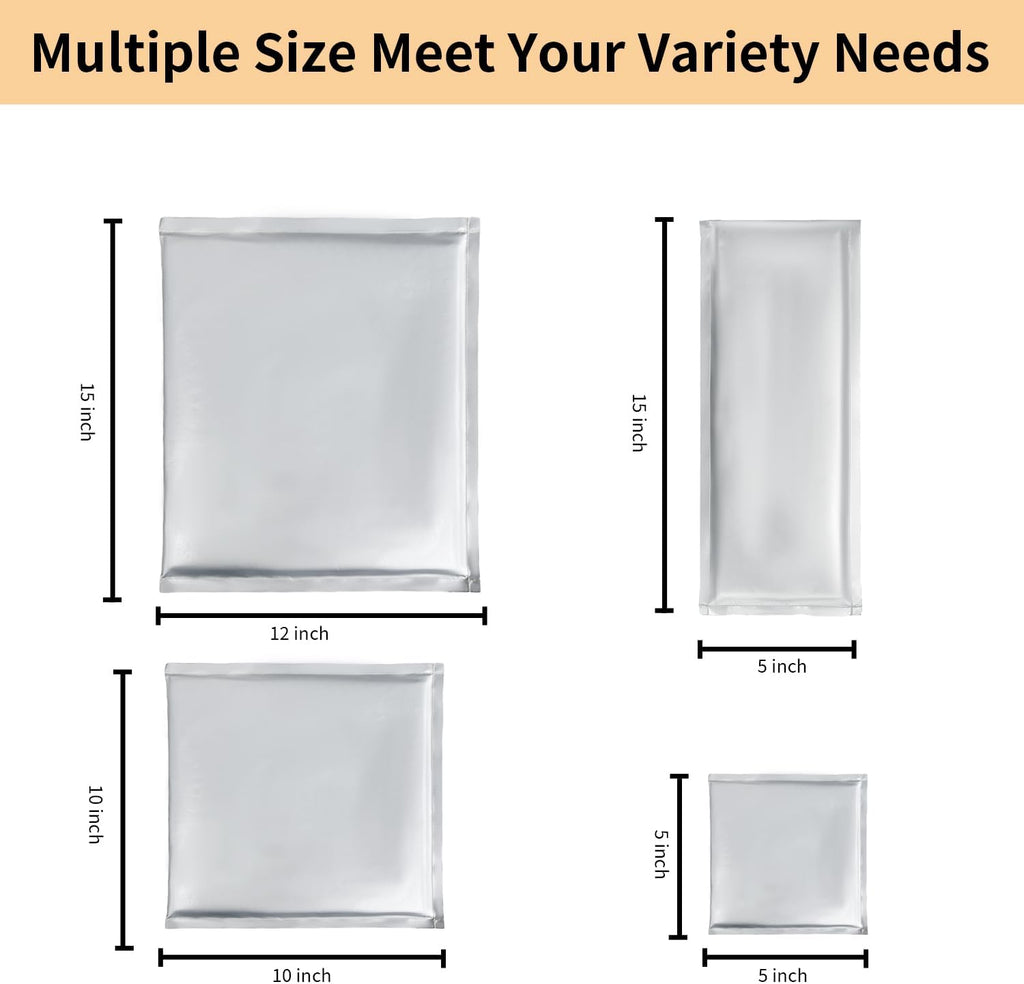 Heat Press Pillow Bundle - 8 Pack Including 4 Size Silver Heat Pressing Transfer Pillows, 2 Teflon Paper Sheets, 2
