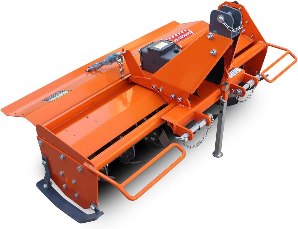 37" Rotary Tiller Attachment for Tractor, Cat 1 3-Point PTO Driven Tiller - 540 RPM Gearbox, 37.40 in Working Width