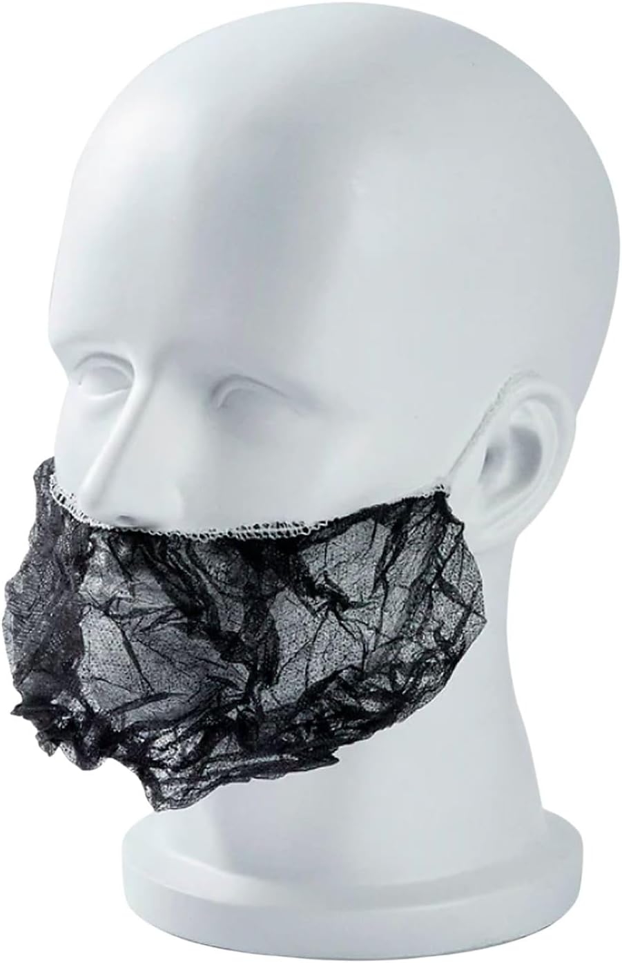 Black Disposable Beard Nets, 19 In, Nonwoven, 100 Ct