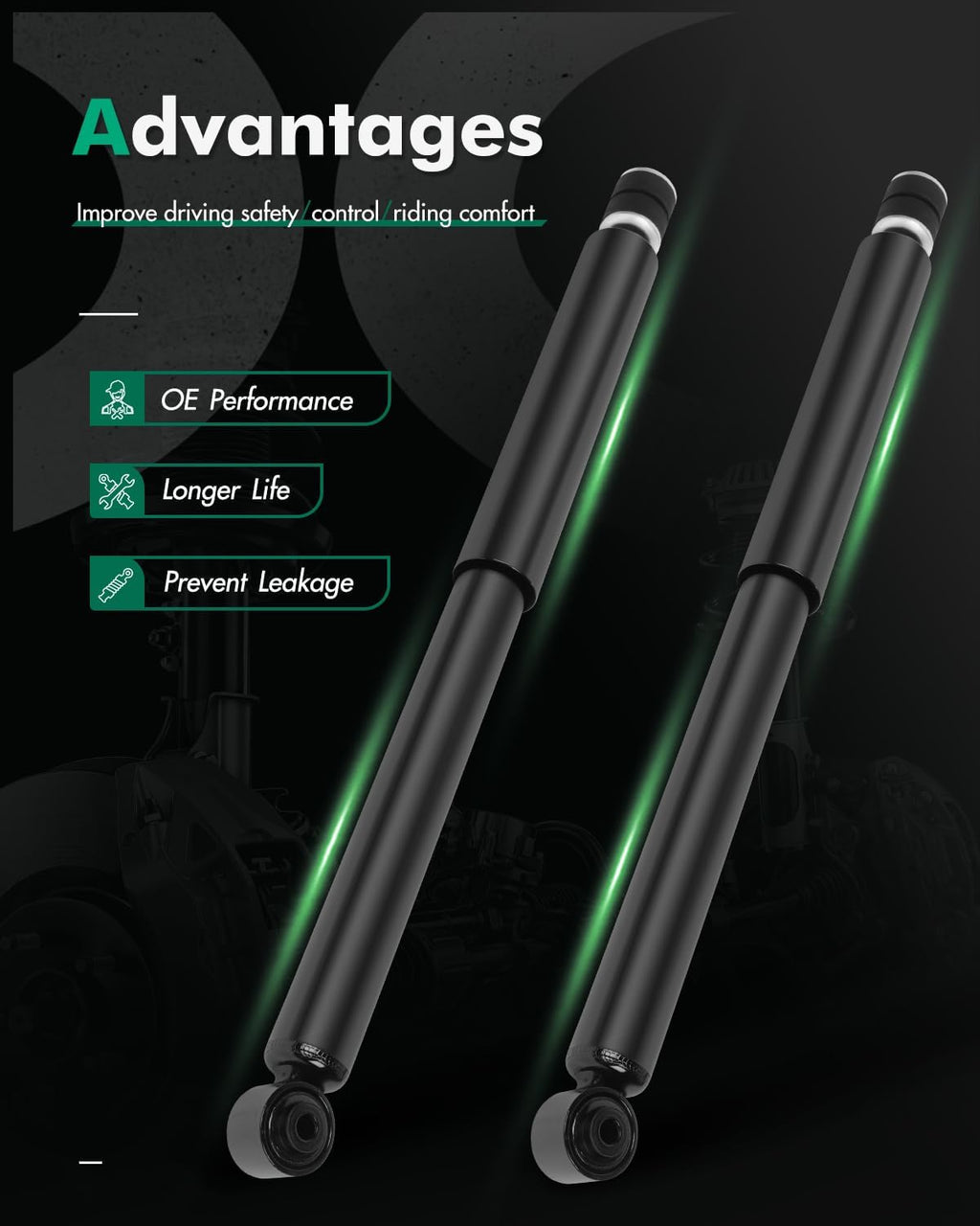 SCITOO Rear Shocks 2pcs for Toyota for Yaris for Scion xD Shock Absorbers