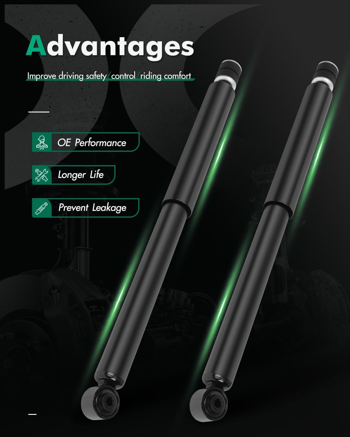 SCITOO Rear Shocks 2pcs for Toyota for Yaris for Scion xD Shock Absorbers