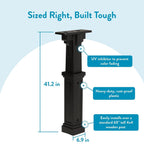 Grand Haven Plastic Mailbox Post, Compatibility Code A, B, C, D, GHP00BAM, Black | Heavy-duty post with