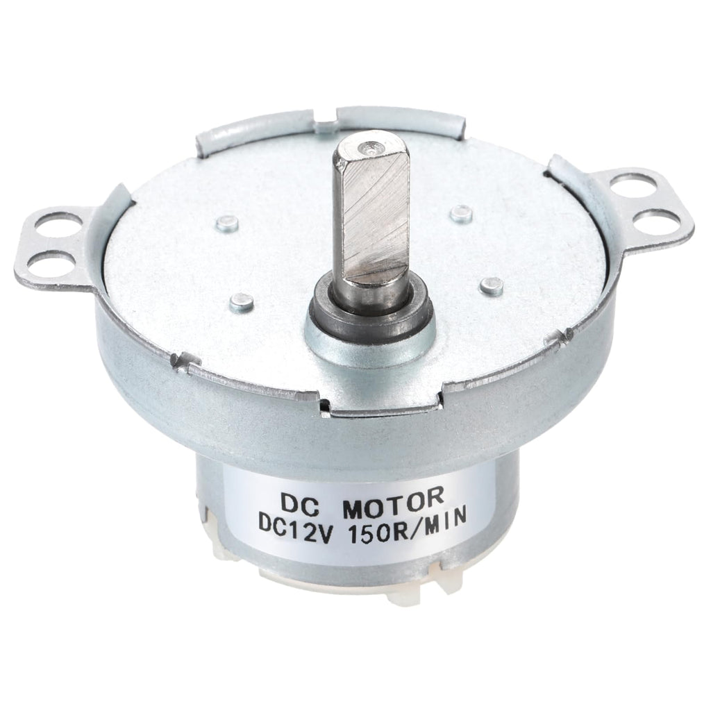 MECCANIXITY Slow Speed Motor JS-50T D-Shaft Gear Electric Motor, 12V DC 150RPM Motor CW/CCW D Shaft DC Motor Large Torque for 3D Printer Filament Rotating Display Stand