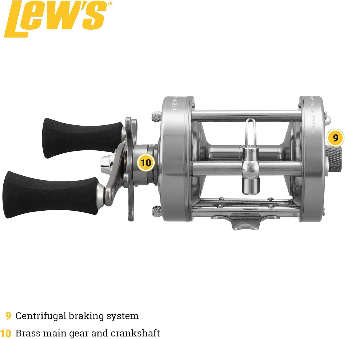 Laser XL Baitcast Fishing Reel, Right-Hand Retrieve, 4.2:1 Gear Ratio, 4 Bearing System