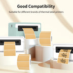 Brown Thermal Labels Stickers, 3x2 inch Direct Thermal Labels Stickers for Shipping, Barcode, Address, Perforation