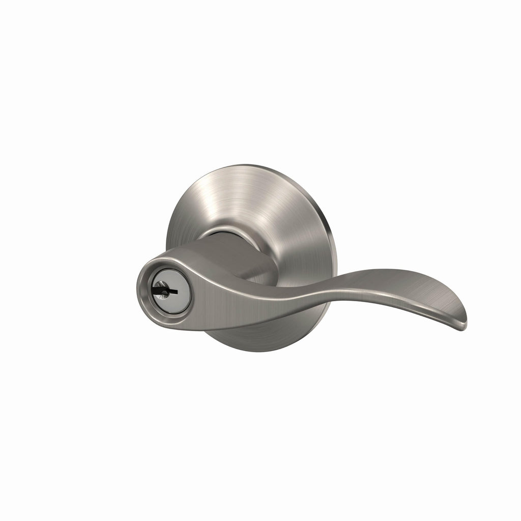 Accent Keyed Entry Door Handle, Reversible, Satin Nickel