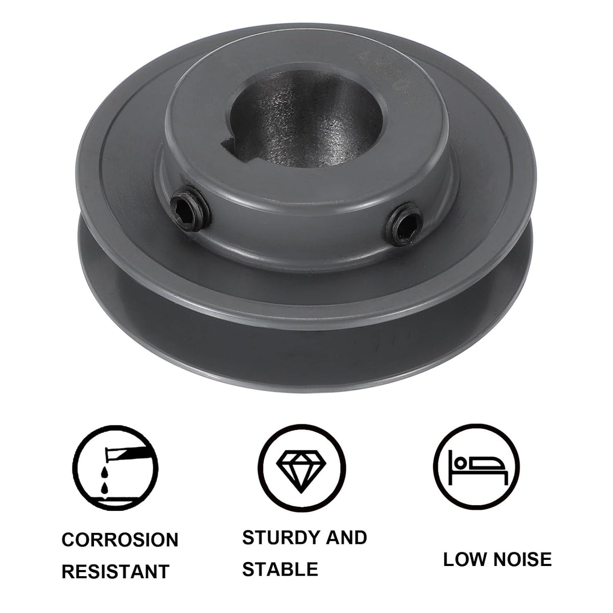 uxcell AK30-1 V-Belt Sheave 1" Bore, 3.05" OD, Single Groove Web Sheave