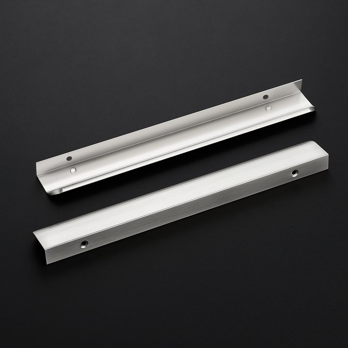 Brushed Nickel Cabinet Handles Finger Edge Pulls 11.8 Inch CC 6 Pack