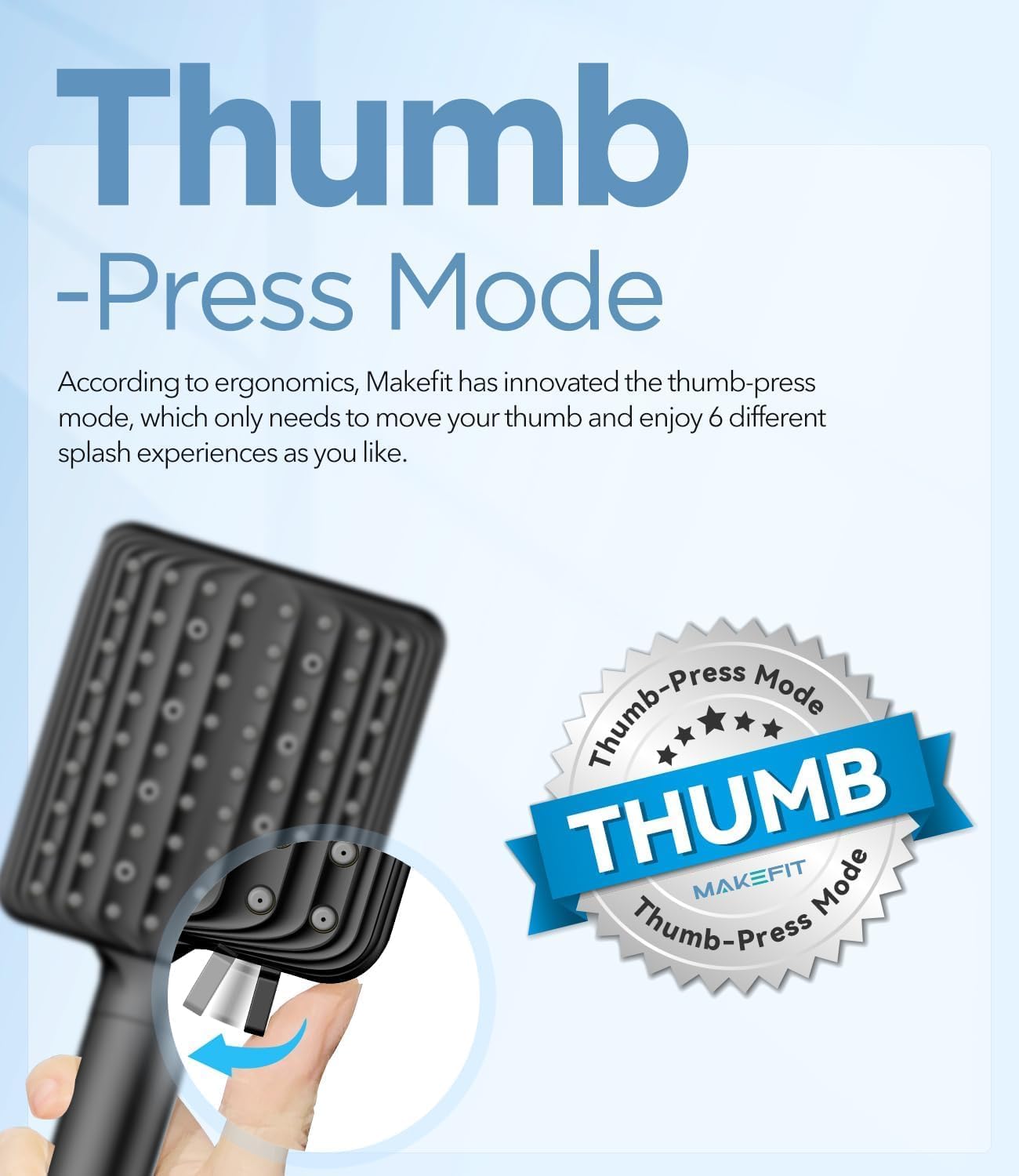 Filtered Shower Head Black - 6 Modes High Pressure Handheld Shower Head with Filter Mineral Beads, Detachable