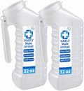 Male Urinal Bottle with Cover & Handle, Portable Urine Container 2 PK