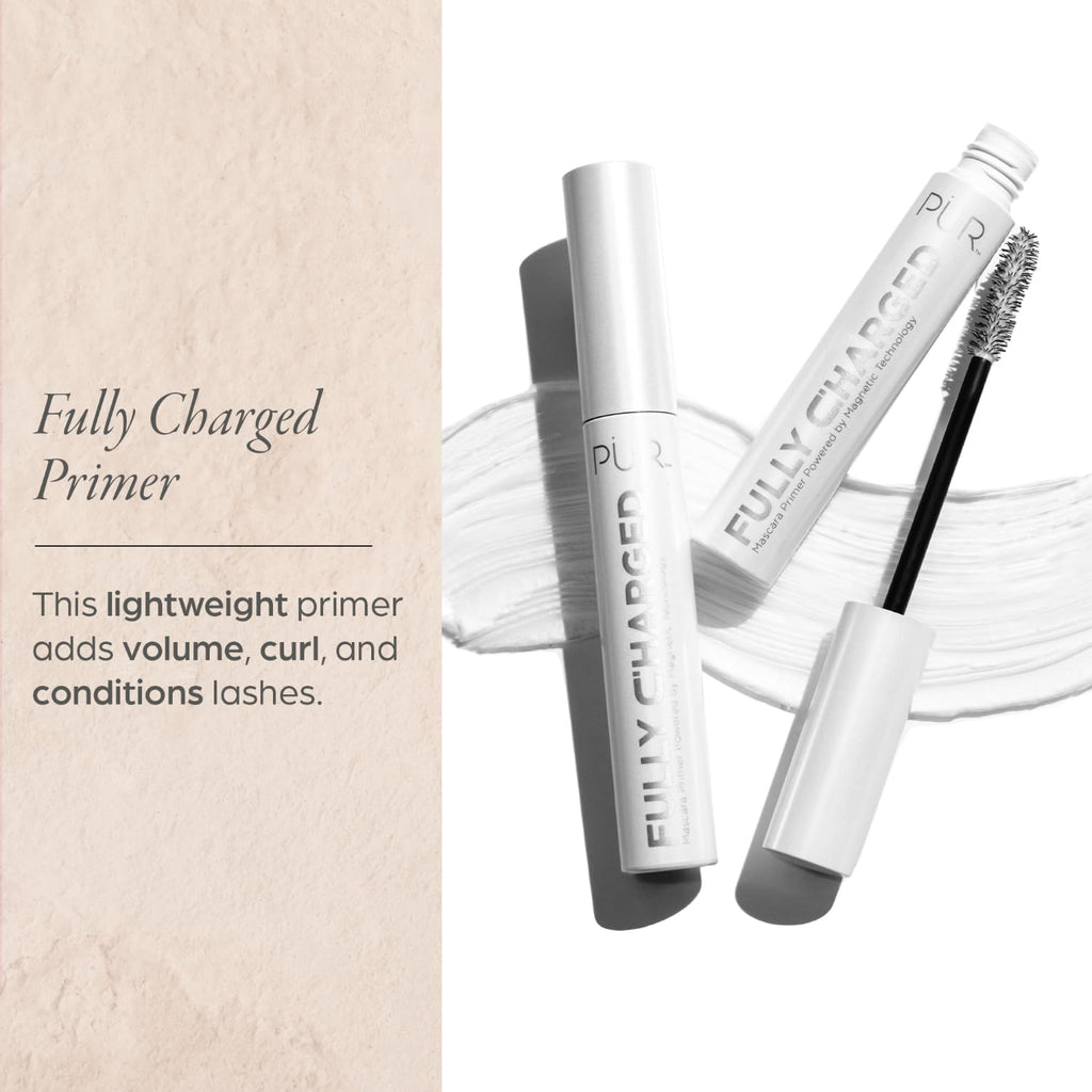 PÜR Fully Charged Thickening Mascara, Volumizing, Lengthening, Travel Size