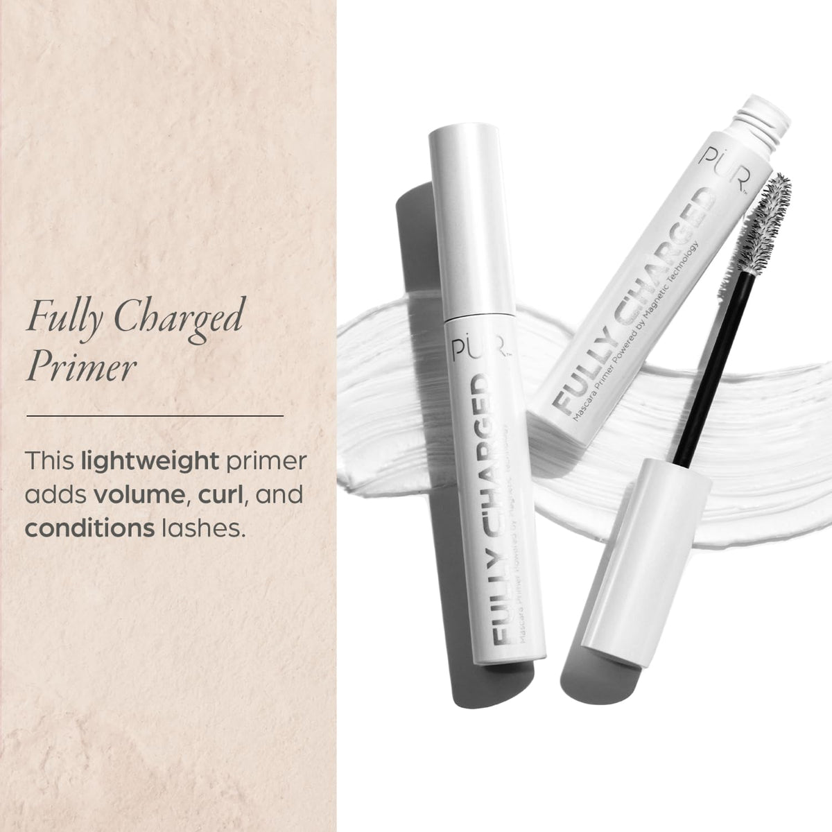 PÜR Fully Charged Thickening Mascara, Volumizing, Lengthening, Travel Size