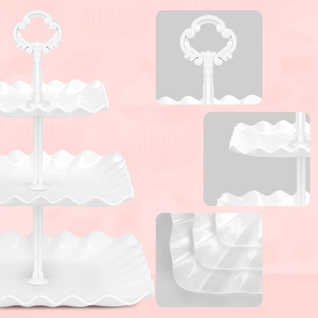 5-Piece Cupcake Stand & Appetizer Trays Set (White)