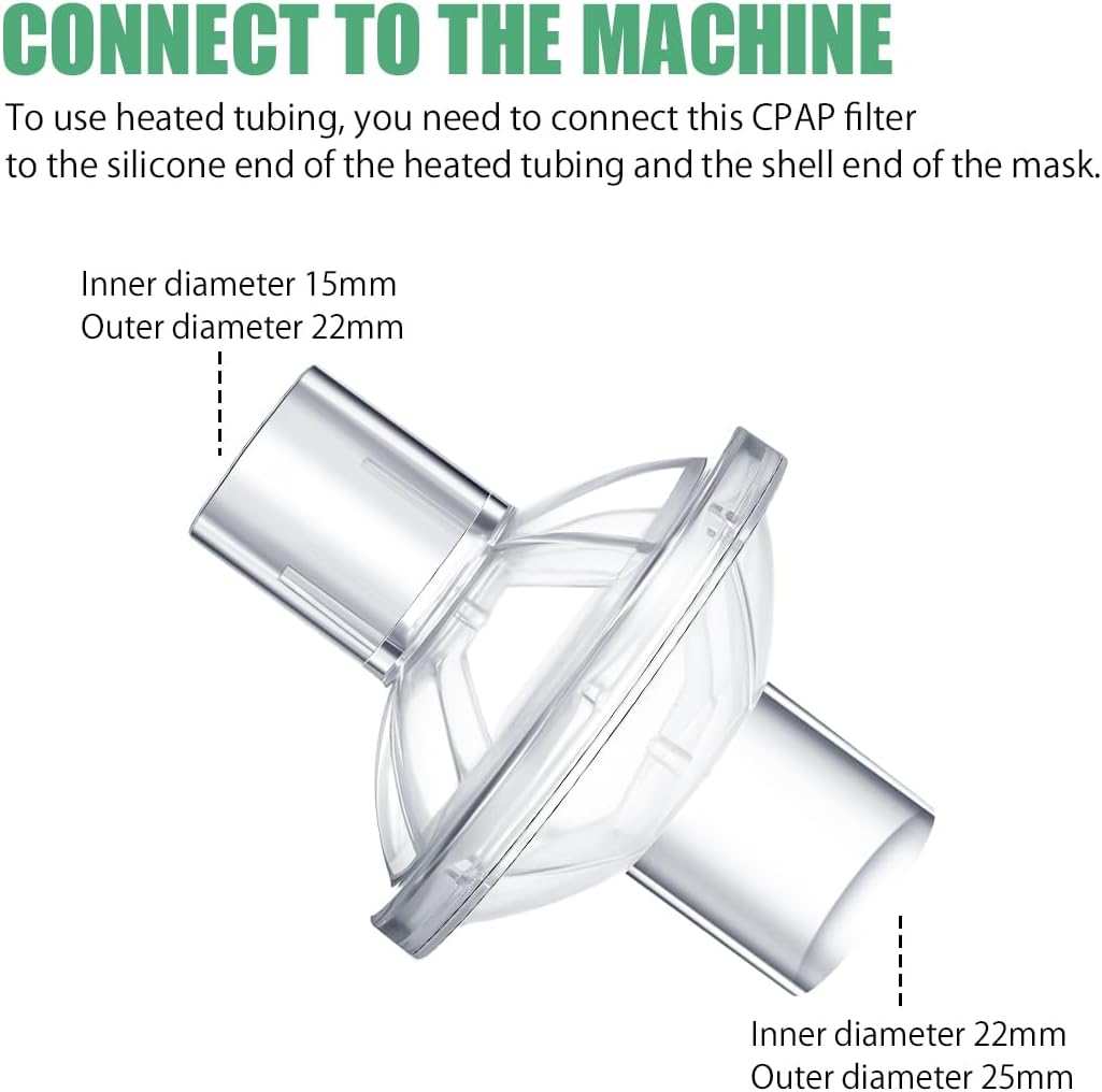 Inline Filter for CPAP Universal for BiPAP Machine Inline CPAP Filters Standard Tubing Compatible with All 22mm 25mm