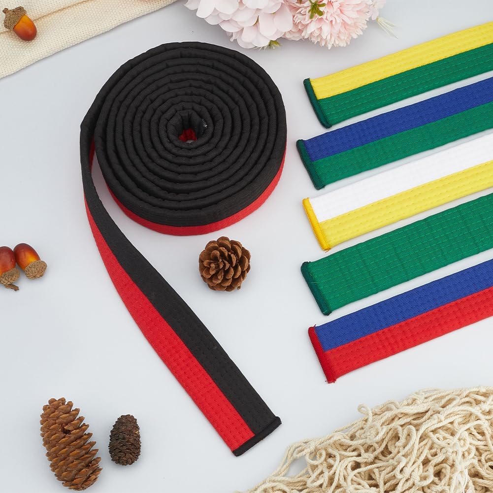 Black Red Taekwondo Belt Polyester Martial Arts Belt Judo Karate TKD Aikido Uniform Ranking Belt Long Soft Universal