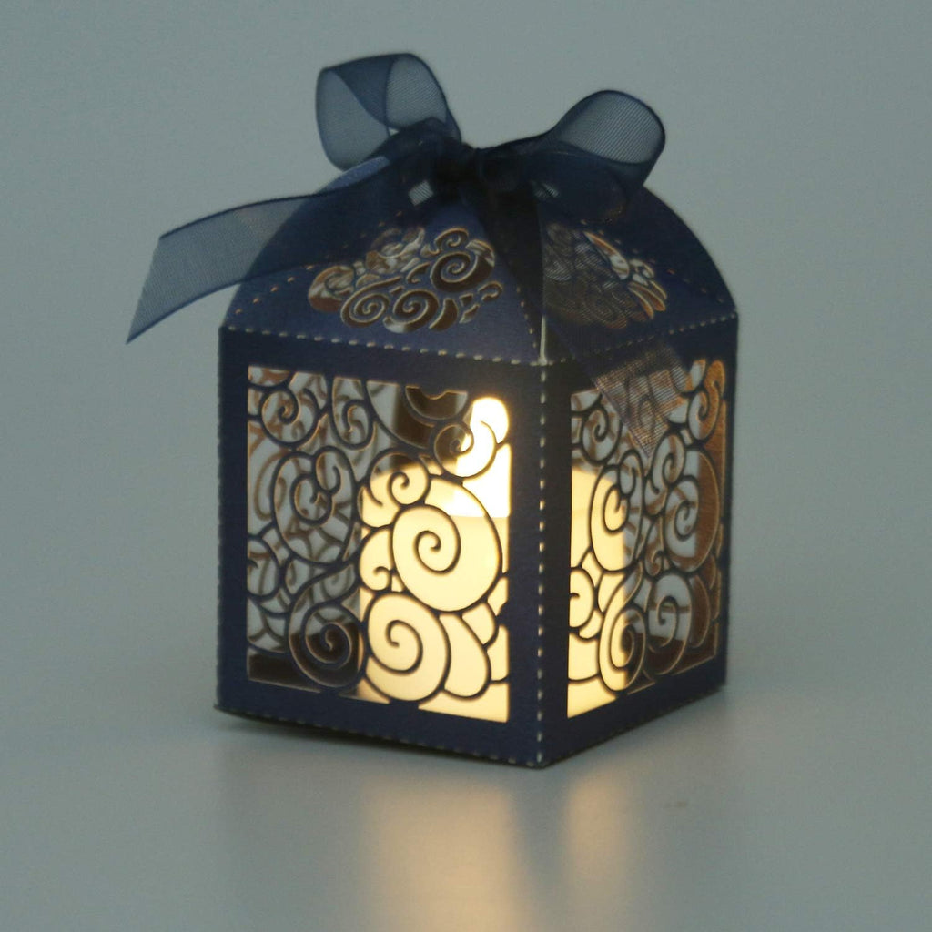 100 Pack Wedding Favor Boxes Laser Cut Boxes Party Favor Box Small Gift Boxes Lace Candy Boxes for Wedding Bridal