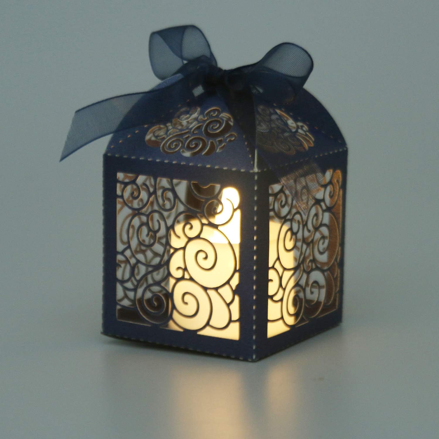 100 Pack Wedding Favor Boxes Laser Cut Boxes Party Favor Box Small Gift Boxes Lace Candy Boxes for Wedding Bridal