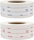 1 x 2 Inch Removable Food Labels, Date Label Stickers for Kitchen, 2 Rolls 1000 Pieces Freezer Labels for Food