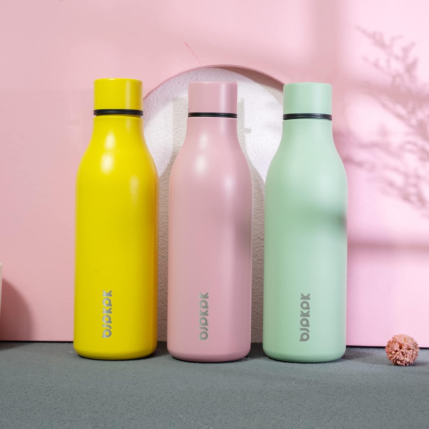 18oz Insulated Water Bottle, Stainless Steel Bottle with Carry Strap | Keep Cold & Hot Vacuum Insulation, Leak-Proof