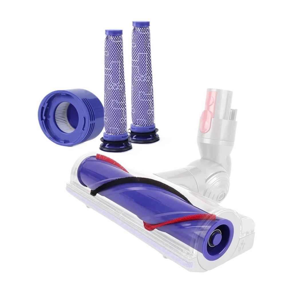Vacuum Cleaner Replacement Parts, Replacement Roller Brush + Pre&Post HEPA Filter Combo ，Compatible for Dyson, V7 V8