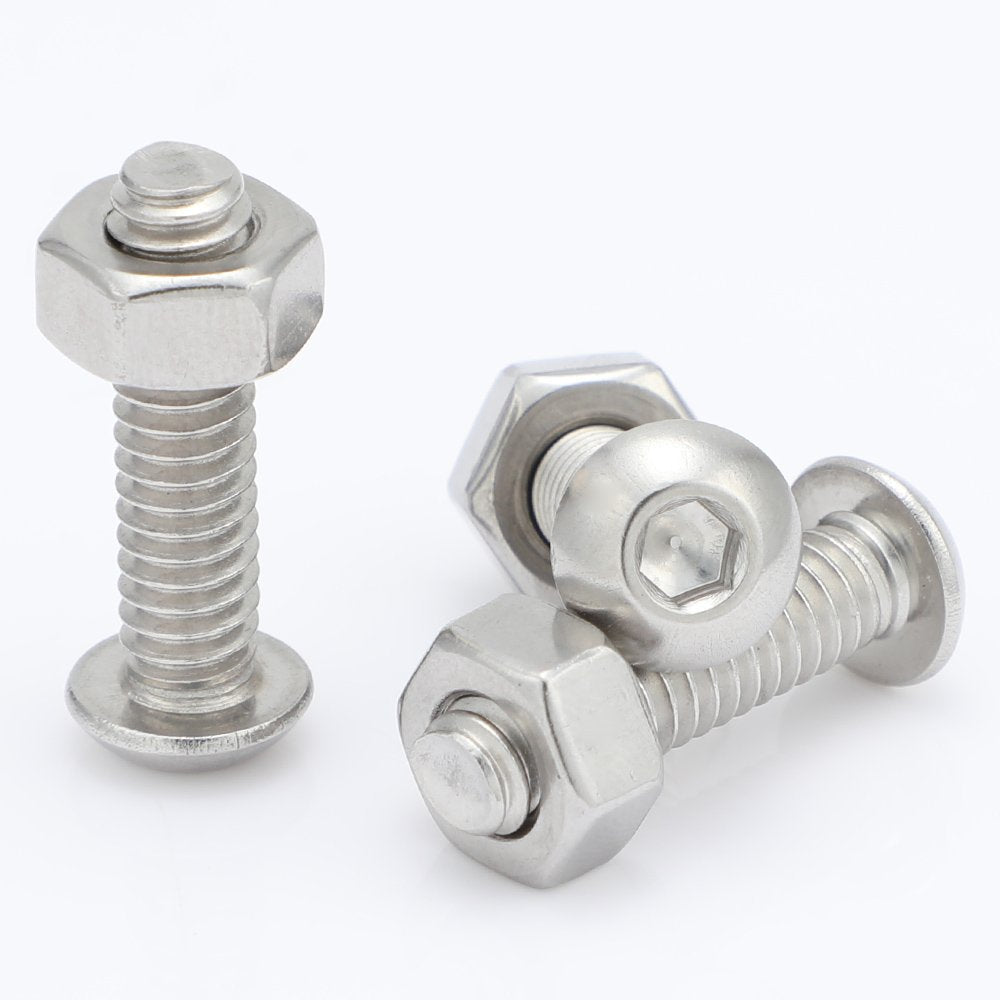 10-24 x 1 Button Head Socket Cap Bolts Screws, 50 PCS