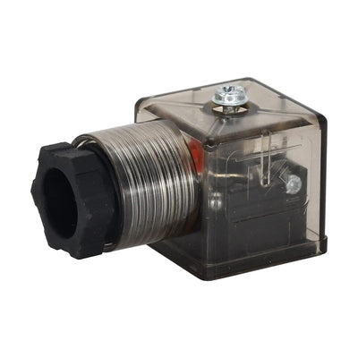 Firmusparts DIN 43650 Type A 3 Prong Solenoid Connector Plug Compatible with 12V & 24V Solenoid Valve Coils, with LED Light
