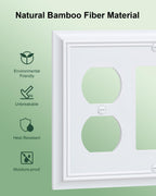 2-Pack Natural Bamboo Fiber Combo Duplex/Decorator Outlet Cover Plate