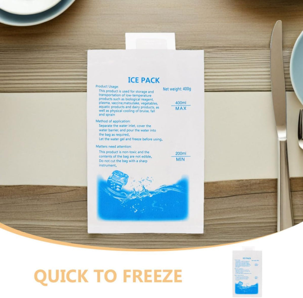 Reusable Ice Packs 50pcs 400ml PE for Food Cold Shipping Xmas