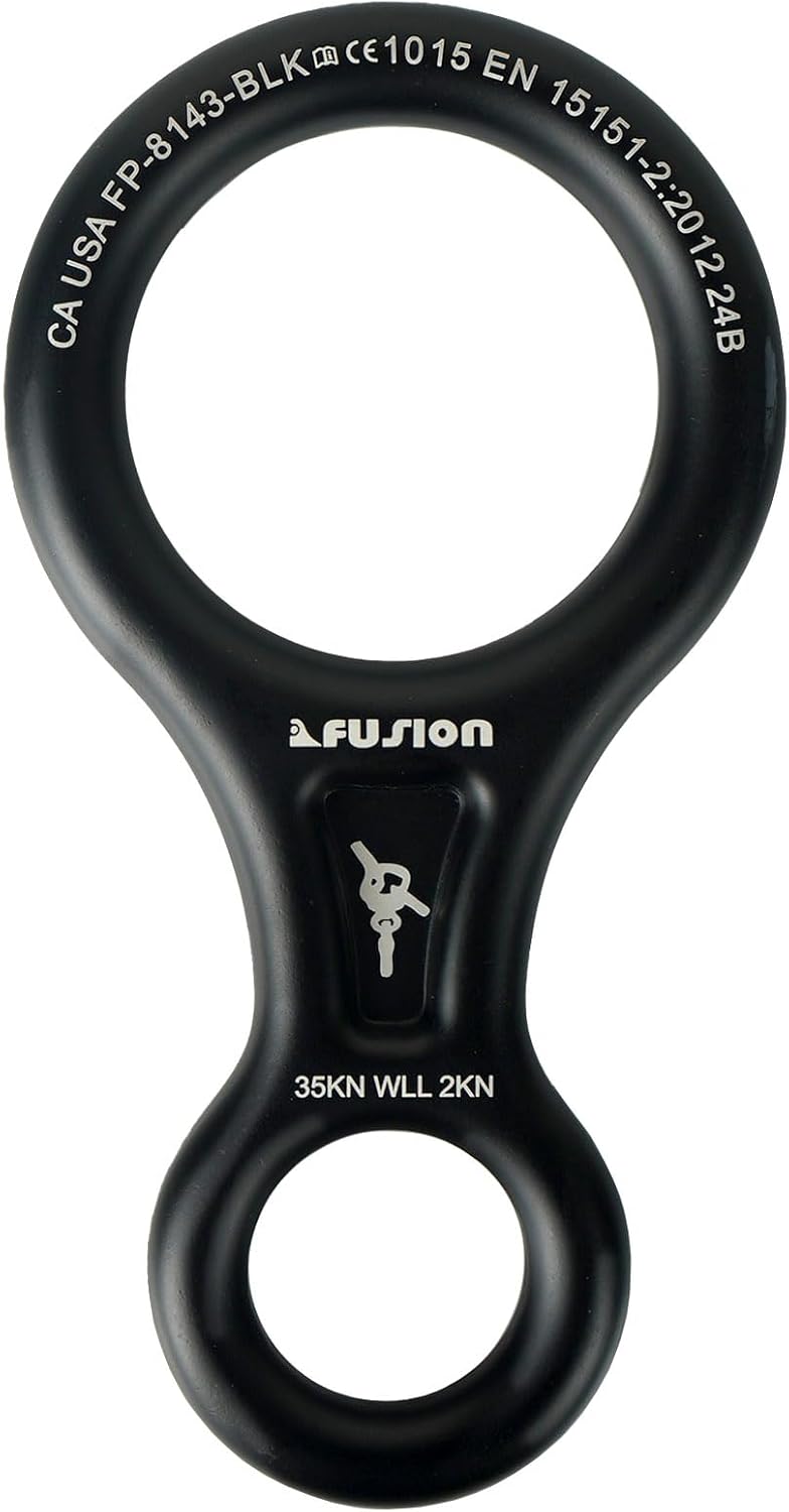 Climb Aluminum Descender - Figure 8 Descender Black
