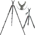 Adjustable Shooting Tripod for Rifles Shooting Stick Level-Lock 3-in-1 Tripod Monopod Bipod, 22.8″-61″ Height