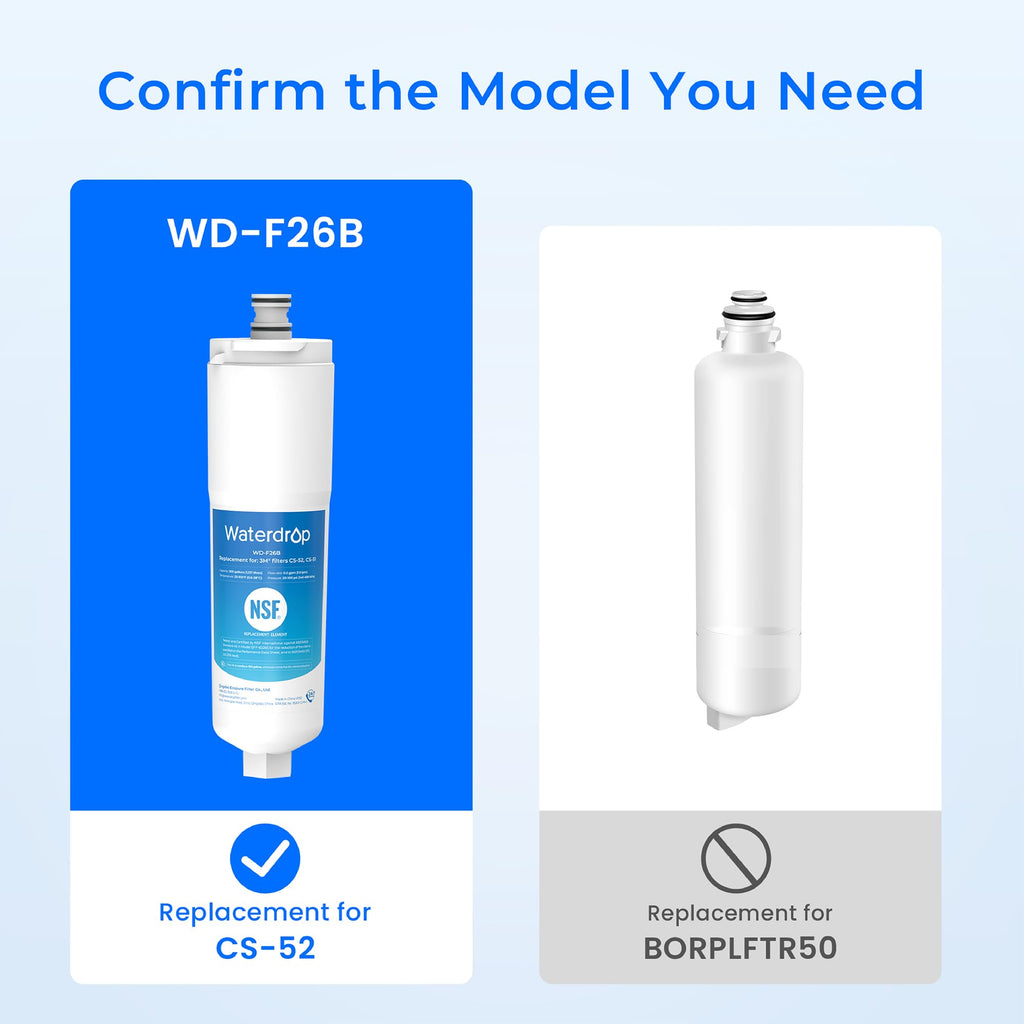 Waterdrop CS-52 Refrigerator Water Filter, Replacement for Bosch 640565