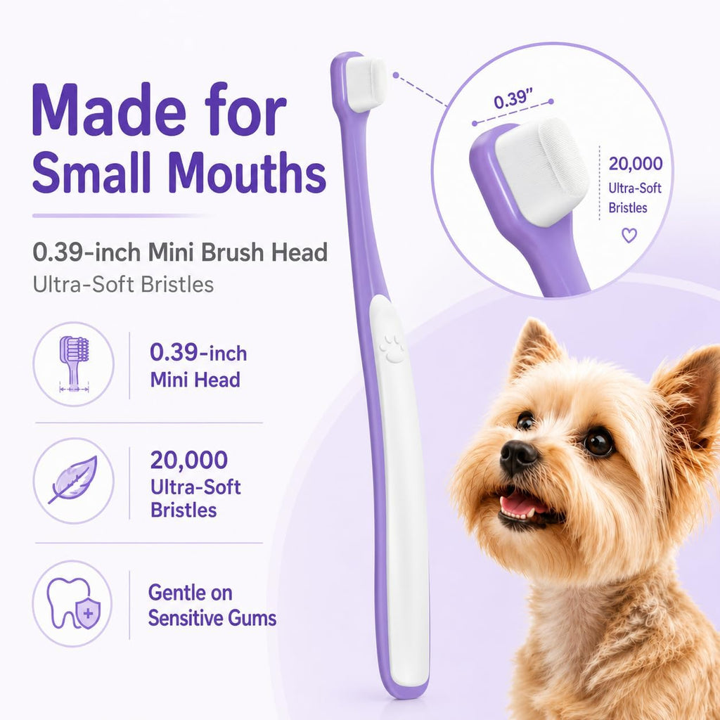 Small Dog Toothbrush Kit, 2.5oz Toothpaste & Finger Brush