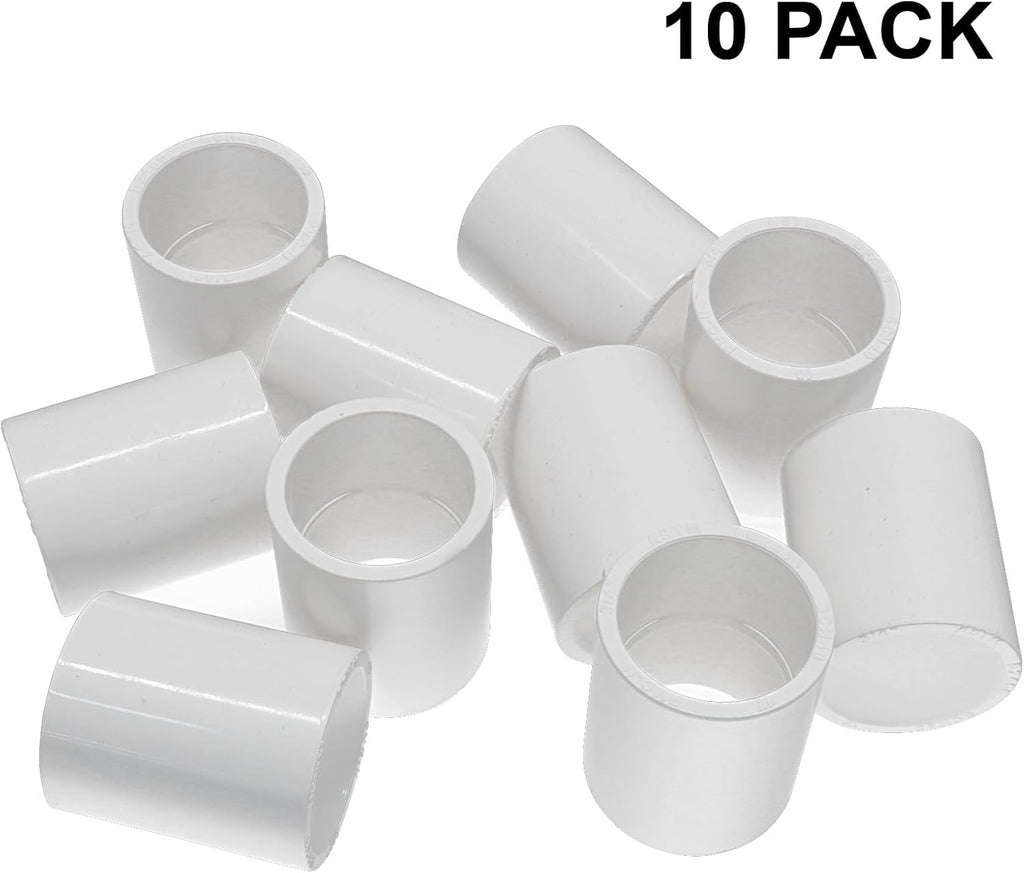 10 Pcs 3/4 Inch PVC Pipe Coupling