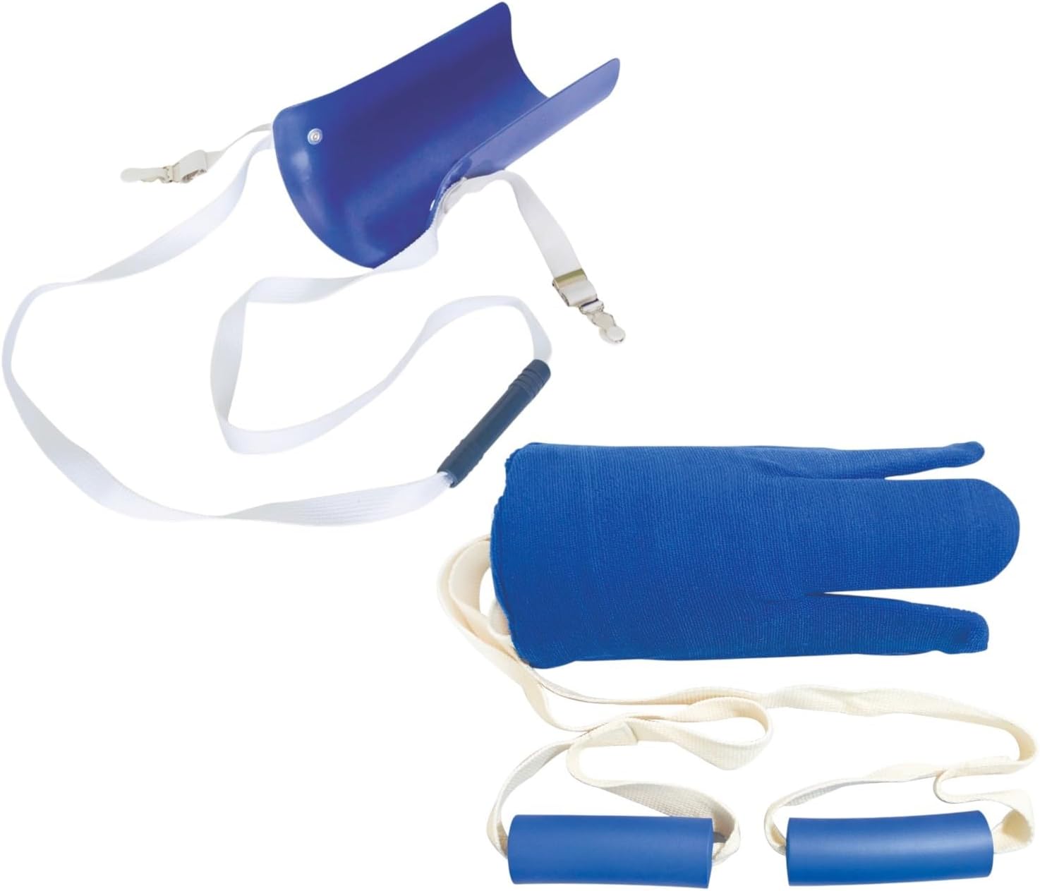 Combination Molded Plastic Sock and Stocking Aid and Terry Cloth Sock Aid - Two Sock and Stocking Donners in One