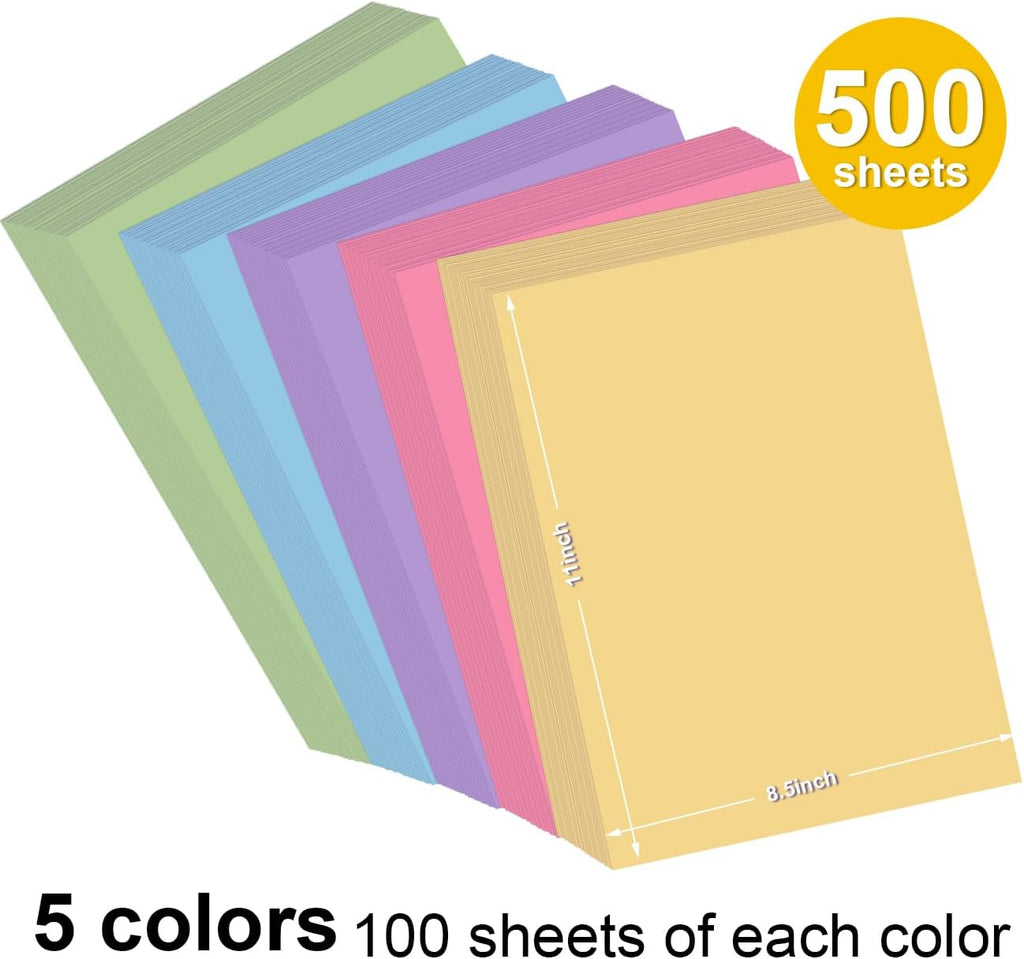 Colored Copy Paper - Colored Print Paper, 8.5" x 11", 20 lb, 500 Sheets
