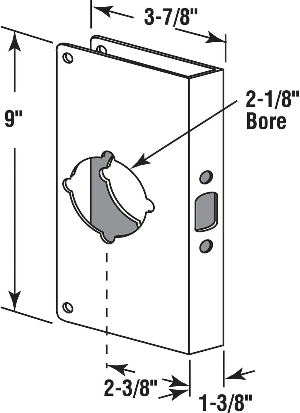 U 9585 Stainless Steel Lock and Door Reinforcement Plate