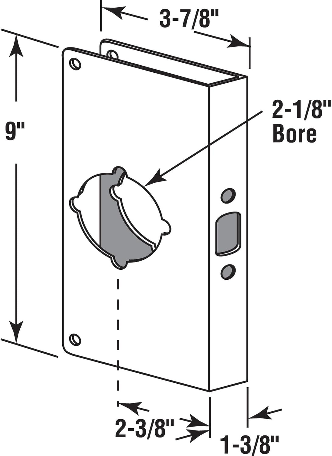 U 9585 Stainless Steel Lock and Door Reinforcement Plate
