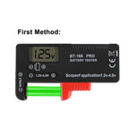 2 Pack Battery Tester, Digital LCD Universal Battery Checker for AA AAA C D 9V 3.7V 1.5V Button Cell Household Batteries