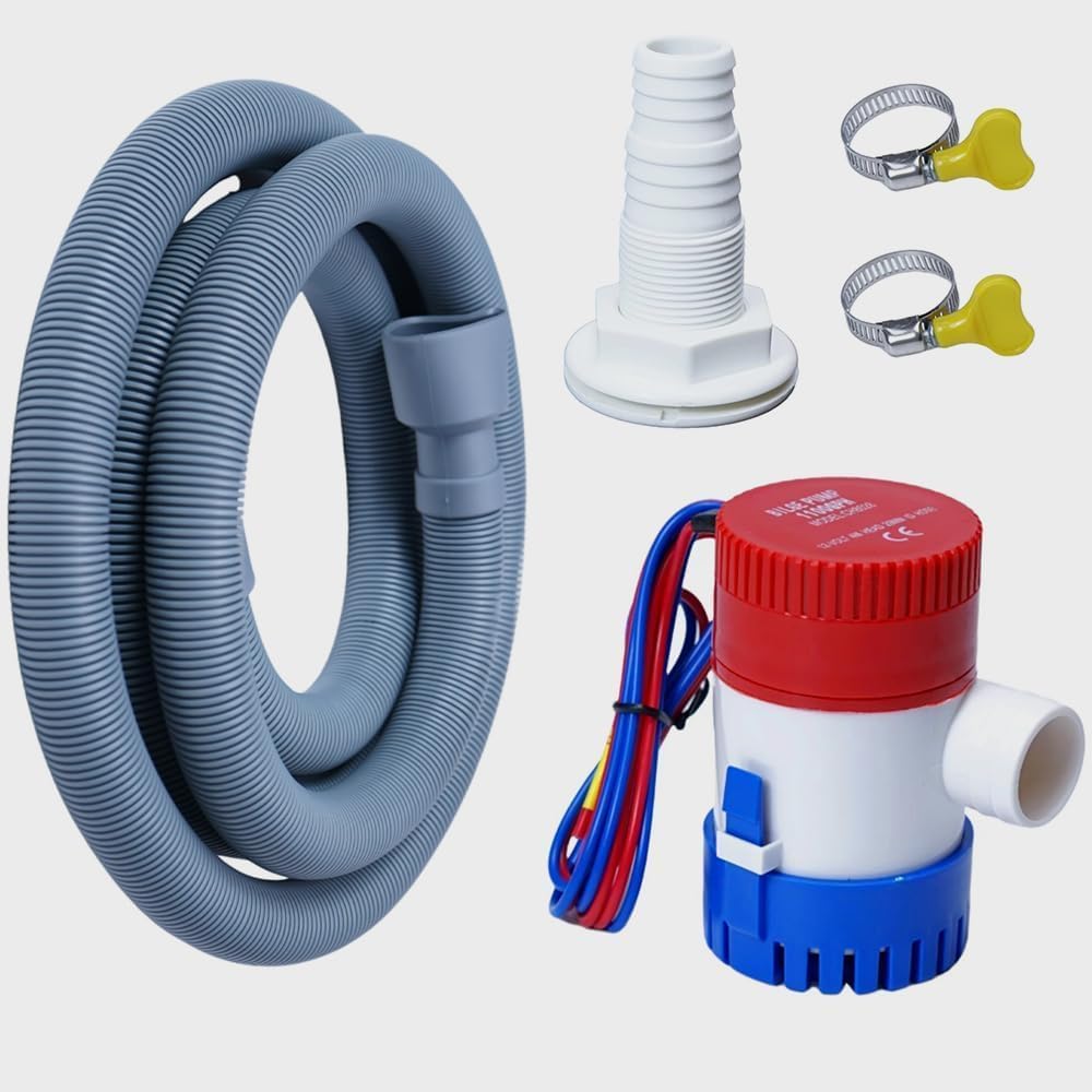 12V 1100GPH Bilge Pump Kit, Ideal for Boats, Yachts, RVs