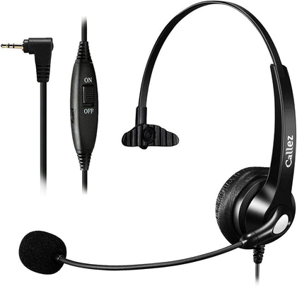 Phone Headset for Vtech RCA Uniden Phones with 2.5mm Headphones Jack | Office Telephone Headset with Noise Cancelling