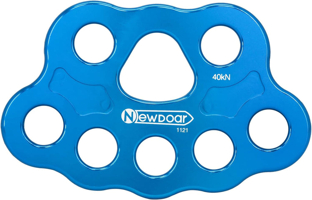 Descender Plate 45KN Paw Rigging Plate 8 Holes Rock Climbing Gear (8 holes/45KN Blue)