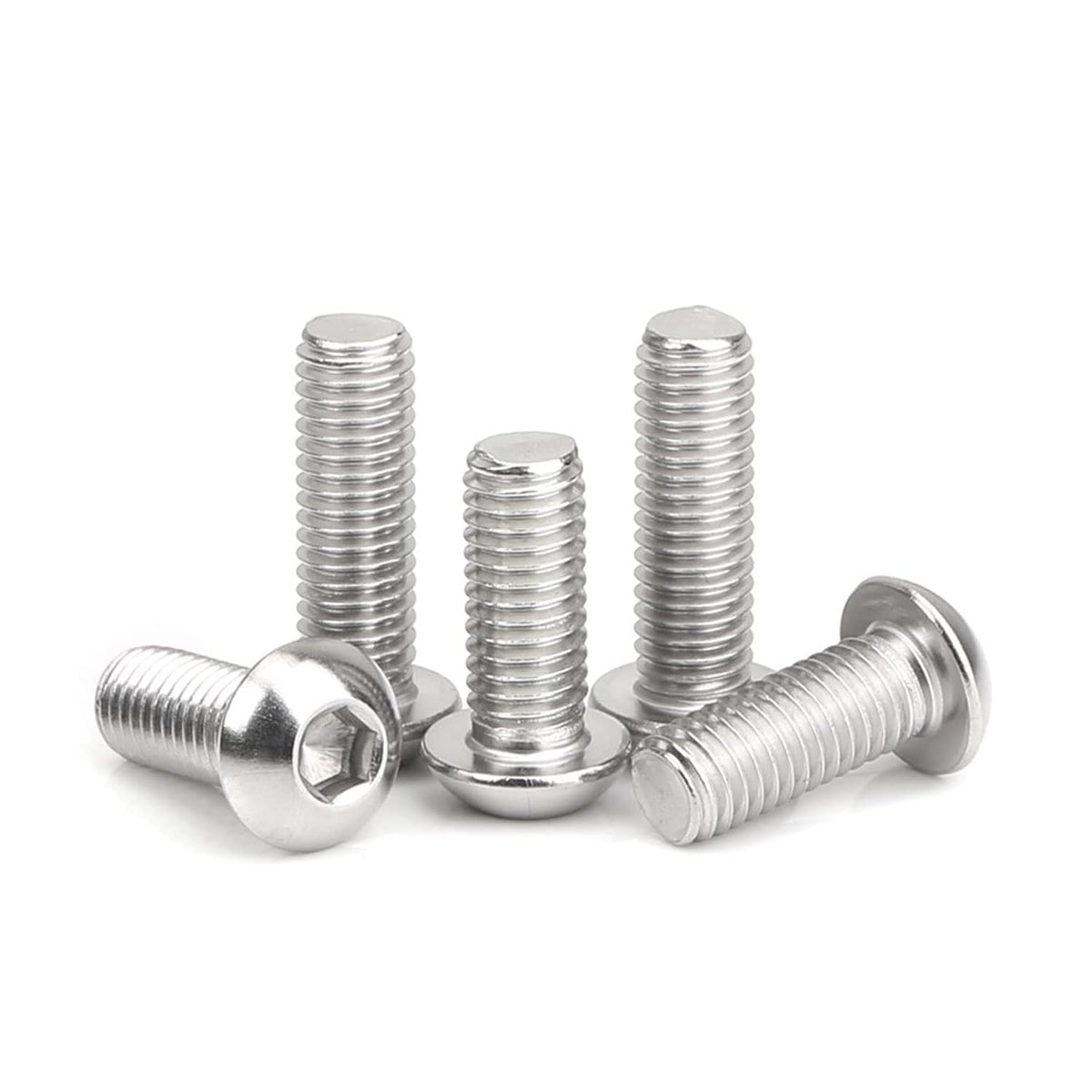 #10-32×1/2" Button Head Socket Cap Screws, Stainless Steel 18-8 (304), Allen Hex Button Head Screws,50PCS