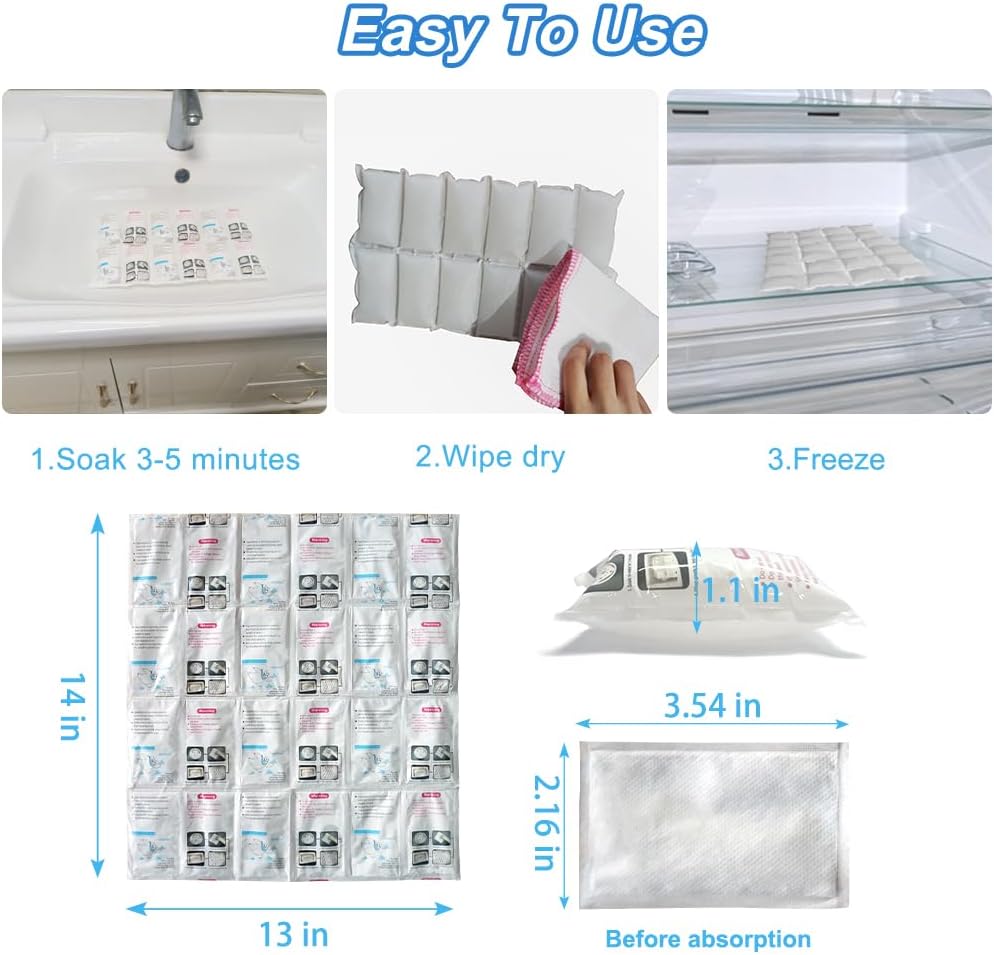 Dry Ice Packs for Shipping, 4 Sheets